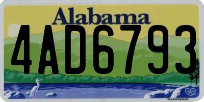 AL license plate 4AD6793