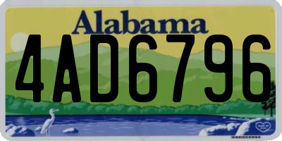 AL license plate 4AD6796