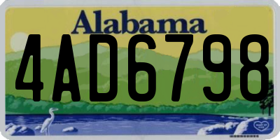 AL license plate 4AD6798