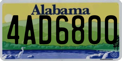 AL license plate 4AD6800