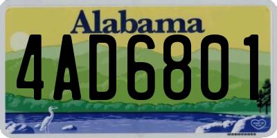 AL license plate 4AD6801