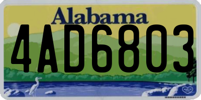 AL license plate 4AD6803