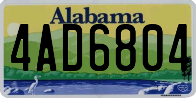 AL license plate 4AD6804