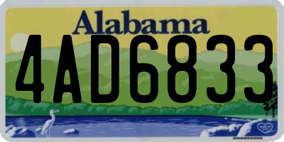 AL license plate 4AD6833