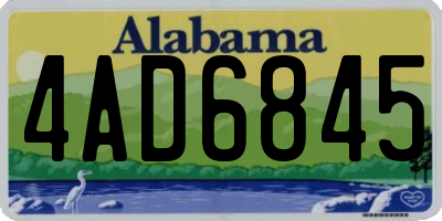 AL license plate 4AD6845