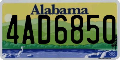 AL license plate 4AD6850