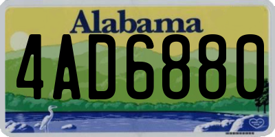 AL license plate 4AD6880