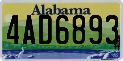 AL license plate 4AD6893