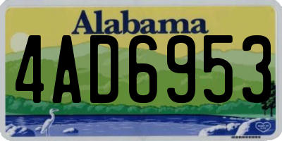 AL license plate 4AD6953