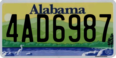 AL license plate 4AD6987