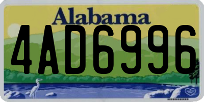 AL license plate 4AD6996