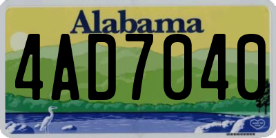 AL license plate 4AD7040