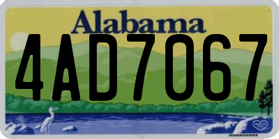 AL license plate 4AD7067