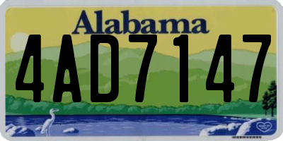 AL license plate 4AD7147