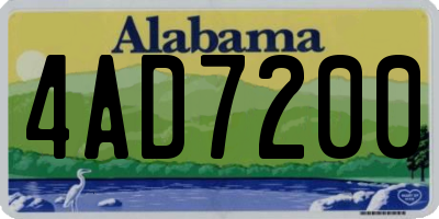 AL license plate 4AD7200