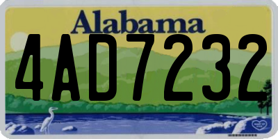 AL license plate 4AD7232