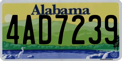 AL license plate 4AD7239