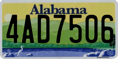AL license plate 4AD7506