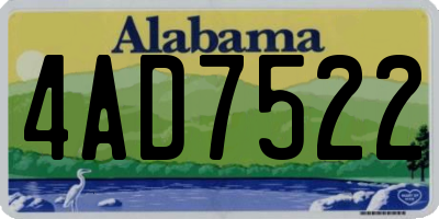 AL license plate 4AD7522