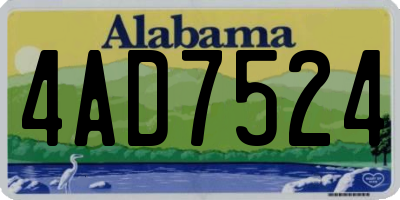 AL license plate 4AD7524