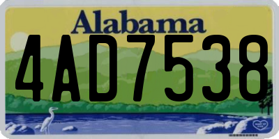 AL license plate 4AD7538