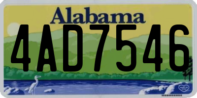 AL license plate 4AD7546