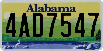 AL license plate 4AD7547