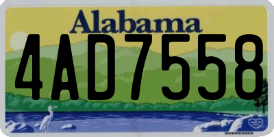 AL license plate 4AD7558