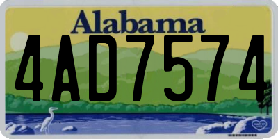 AL license plate 4AD7574