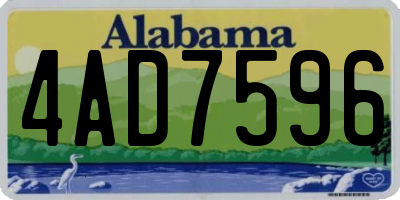 AL license plate 4AD7596