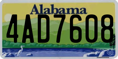 AL license plate 4AD7608