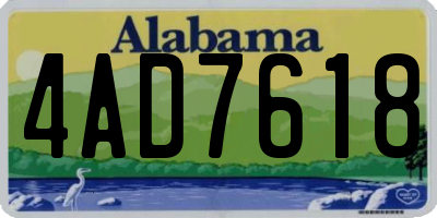 AL license plate 4AD7618