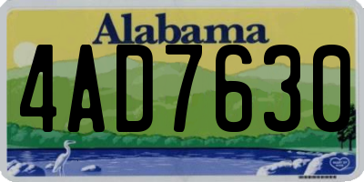 AL license plate 4AD7630