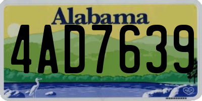 AL license plate 4AD7639