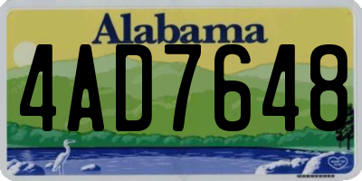 AL license plate 4AD7648