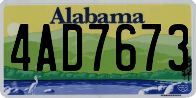 AL license plate 4AD7673