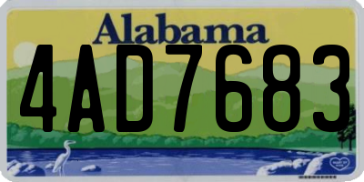 AL license plate 4AD7683