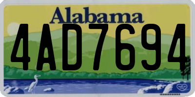 AL license plate 4AD7694