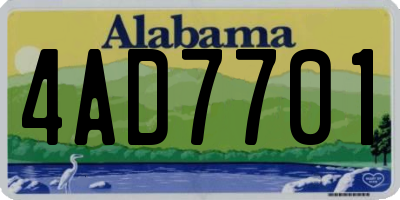 AL license plate 4AD7701