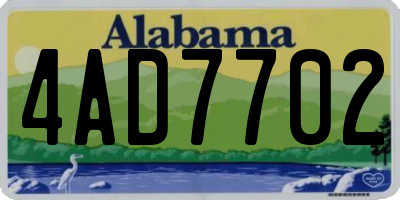 AL license plate 4AD7702