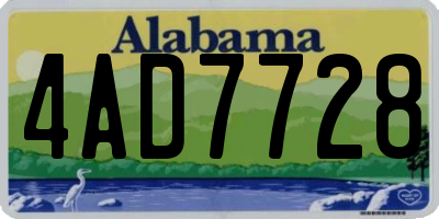 AL license plate 4AD7728