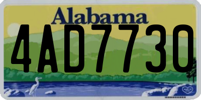 AL license plate 4AD7730