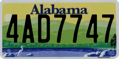 AL license plate 4AD7747