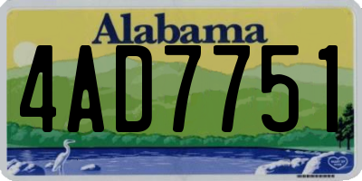 AL license plate 4AD7751