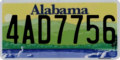 AL license plate 4AD7756