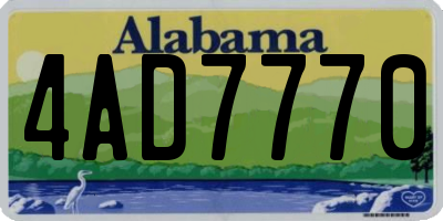 AL license plate 4AD7770
