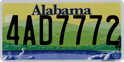 AL license plate 4AD7772