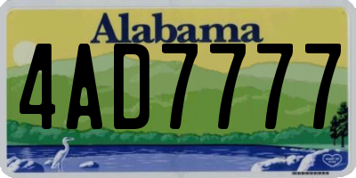 AL license plate 4AD7777