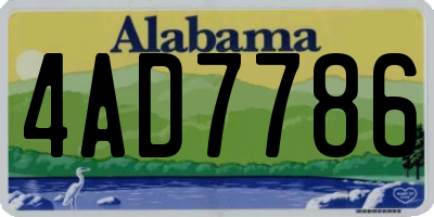 AL license plate 4AD7786
