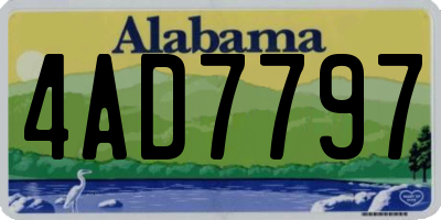 AL license plate 4AD7797